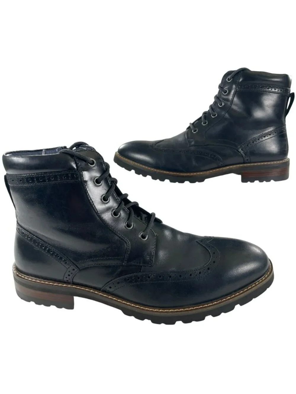 Florsheim Renegade Boots 15202-001 Wingtip Black Leather Casual Men's Sz 11.5